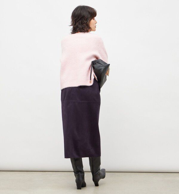 NOLLEY'S「ウォッシャブルストレッチスエード切替タイトスカート」|タイト|