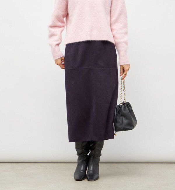 NOLLEY'S「ウォッシャブルストレッチスエード切替タイトスカート」|タイト|