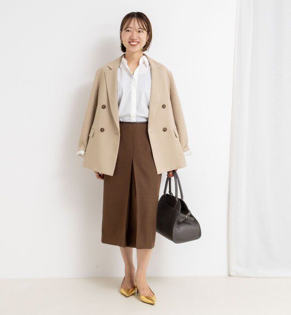 NOLLEY'S「ウォッシャブルボックスタックトラペーズスカート」|フレア|