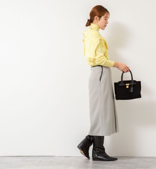 NOLLEY'S「ウォッシャブルボックスタックトラペーズスカート」|フレア|
