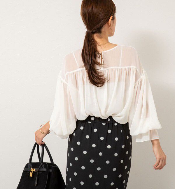 NOLLEY'S「ウォッシャブル楊柳ギャザーブラウス」|シャツ・ブラウス|