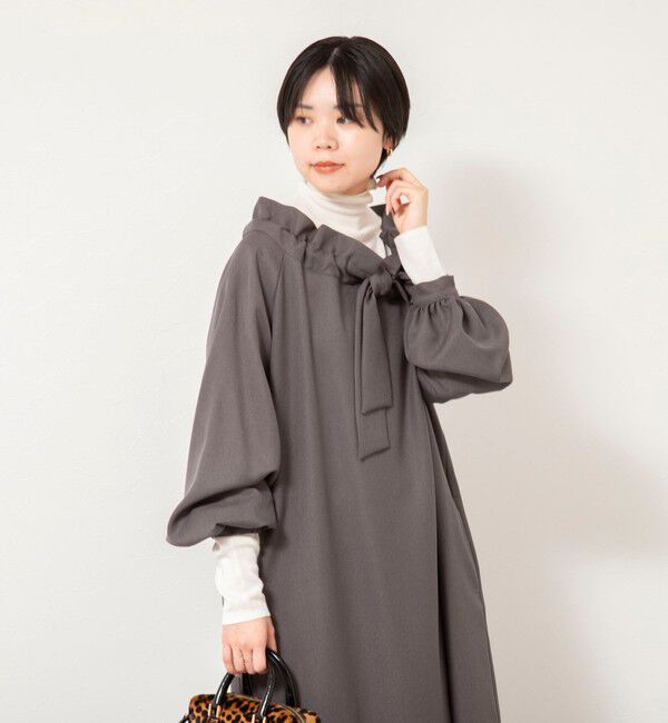 NOLLEY'S「ウォッシャブル2WAYリボンギャザーワンピース」|ワンピース|