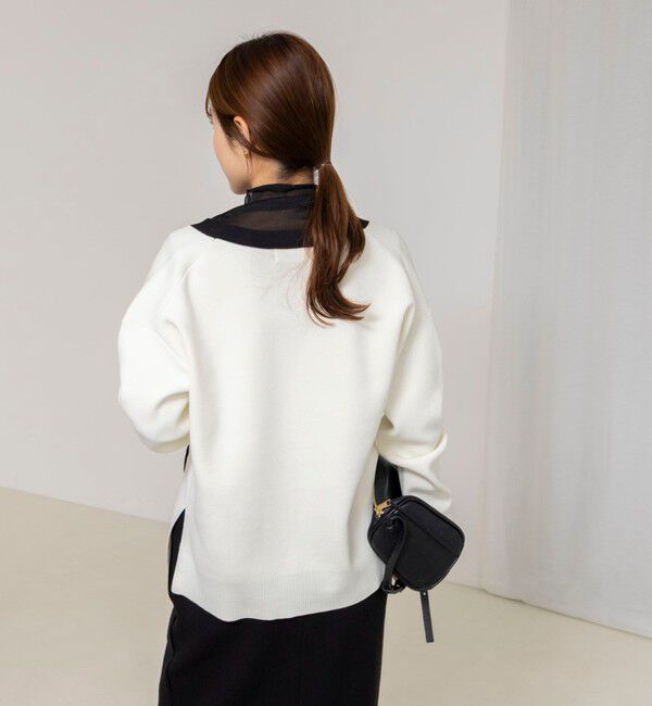 NOLLEY'S「《手洗い可能》スムース配色Vネックカーディガン」|カーディガン|