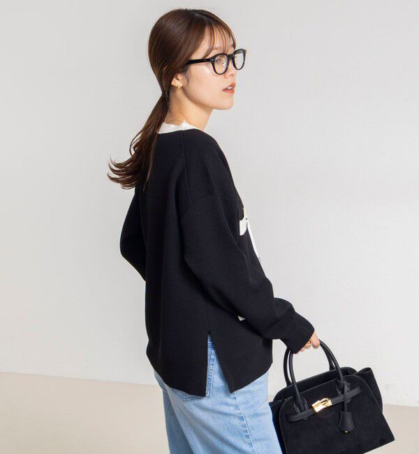 NOLLEY'S「《手洗い可能》スムース配色Vネックカーディガン」|カーディガン|