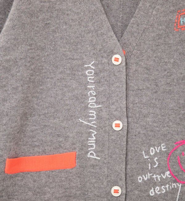 Rie Miller「《手洗い可能》ハンド刺繍Vネックカーディガン」|カーディガン|