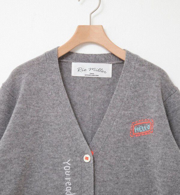 Rie Miller「《手洗い可能》ハンド刺繍Vネックカーディガン」|カーディガン|