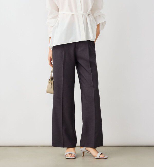 NOLLEY'S sophi「《セットアップ対応》ウォッシャブルドライシャークタックワイドパンツ」|その他|