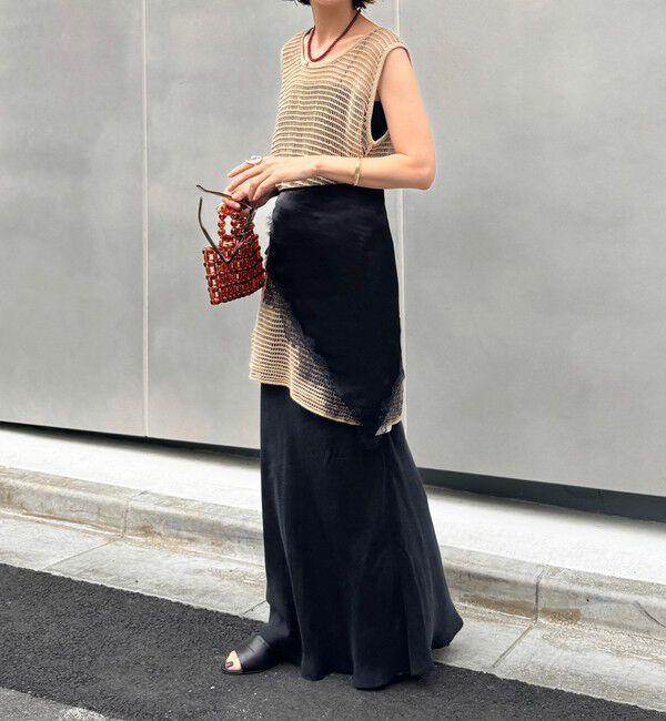 MAQWEL「《セットアップ対応》【MAQWEL/マクウェル】ウォッシャブルサテンスカート」|スカート|