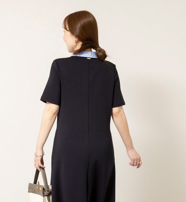 NOLLEY'S sophi「ウォッシャブルポロ襟ダンボールフレアワンピース」|ワンピース|