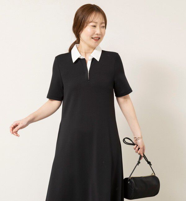 NOLLEY'S sophi「ウォッシャブルポロ襟ダンボールフレアワンピース」|ワンピース|