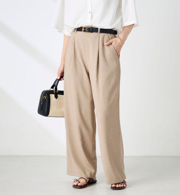 NOLLEY'S「《セットアップ対応》ウォッシャブル麻調ワイドパンツ」|その他|