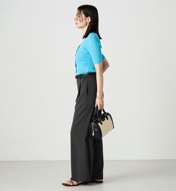 NOLLEY'S sophi「《手洗い可能》綿アセリブ半袖Vネックカーディガン」|カーディガン|