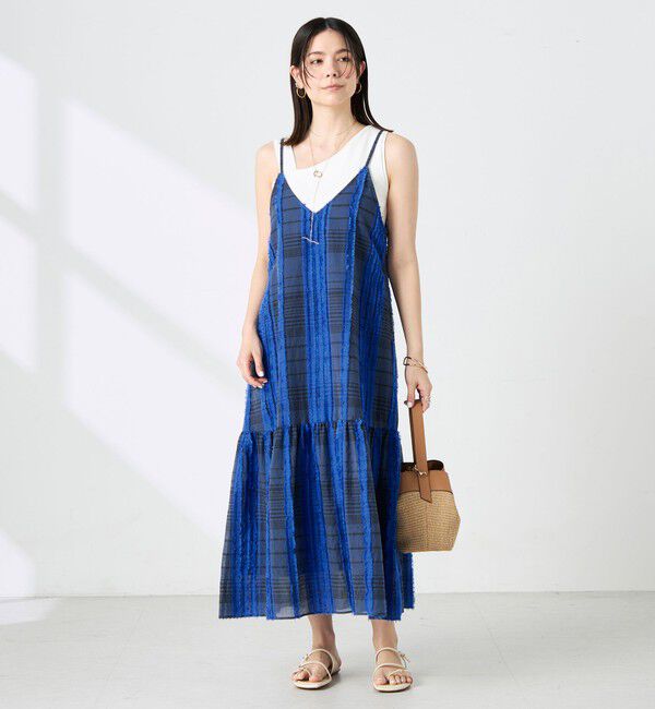 NOLLEY'S「【WEB＆一部店舗限定アイテム】【KIRYU】ウォッシャブルチェック柄カットジャガードワンピース」|ワンピース|