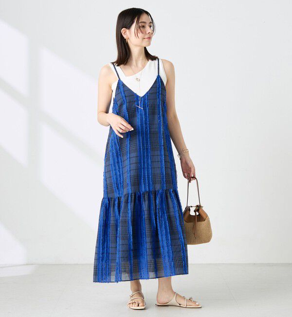 NOLLEY'S「【WEB＆一部店舗限定アイテム】【KIRYU】ウォッシャブルチェック柄カットジャガードワンピース」|ワンピース|