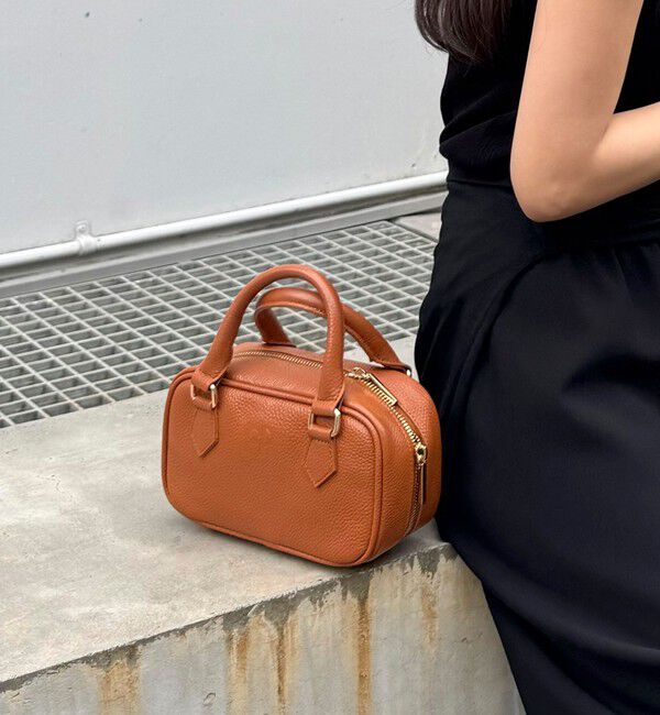 fredy emue「FRミニレザーボストンバッグ」|ショルダー・メッセンジャー|キャメル