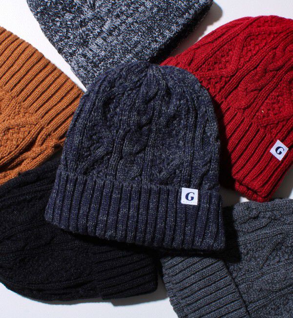 GLOSTER「【GLOSTER/グロスター】裏ボア ケーブルワッチ ニット帽」|ニット帽|グレー系その他