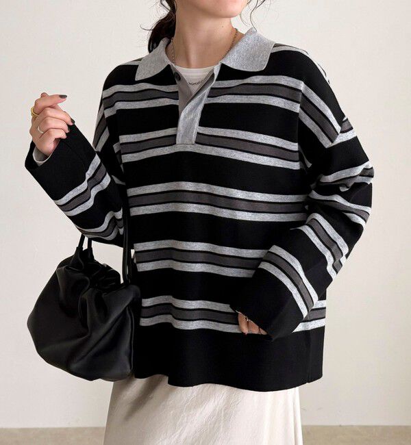 fredy emue「ラガーボーダーニットプルオーバー」|ニット・セーター|