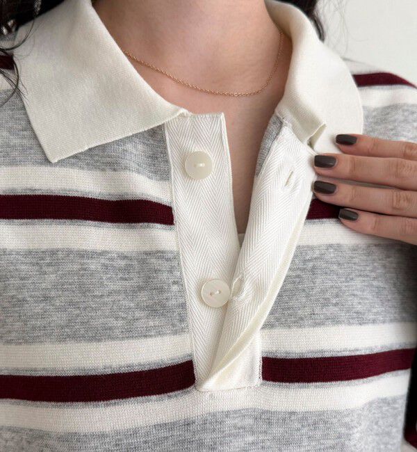 fredy emue「ラガーボーダーニットプルオーバー」|ニット・セーター|