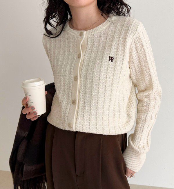 fredy emue「FR刺繍ケーブル柄ニットカーディガン」|ニット・セーター|