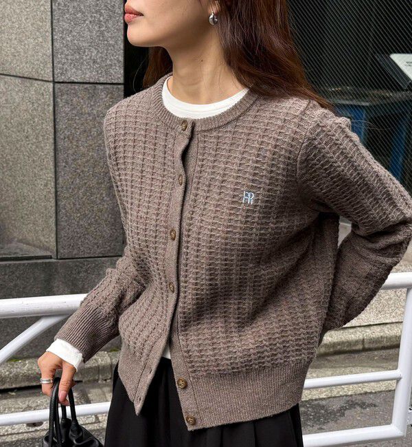 fredy emue「FR刺繍ケーブル柄ニットカーディガン」|ニット・セーター|