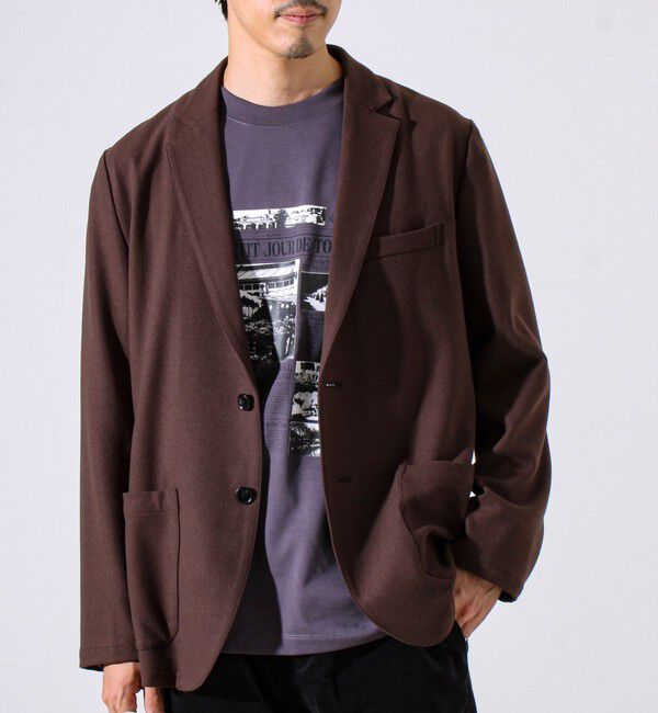 GLOSTER「【オンオフ兼用の大人カジュアルジャケット】両面起毛 ストレッチジャケット」|テーラードジャケット|