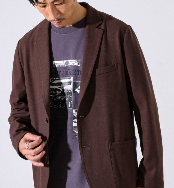 GLOSTER「【オンオフ兼用の大人カジュアルジャケット】両面起毛 ストレッチジャケット」|テーラードジャケット|