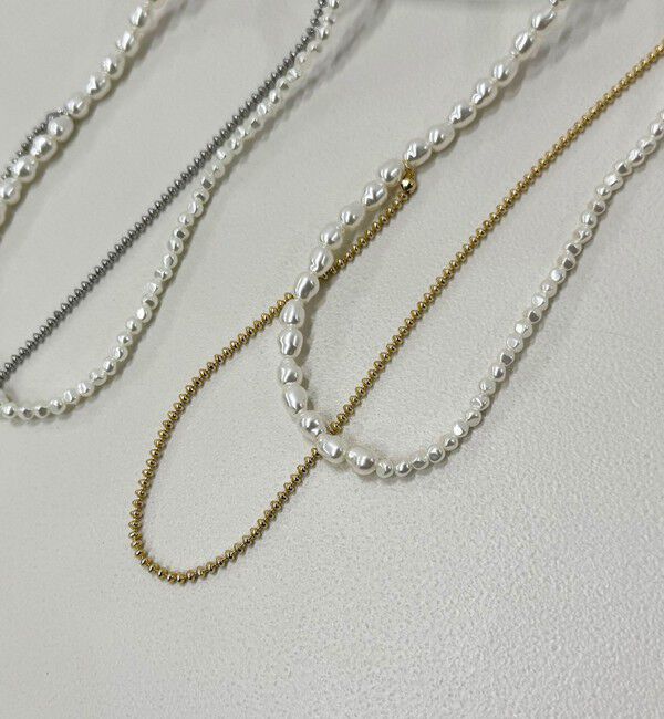 fredy emue「パールチェーンアシメネックレス」|ネックレス|ゴールド