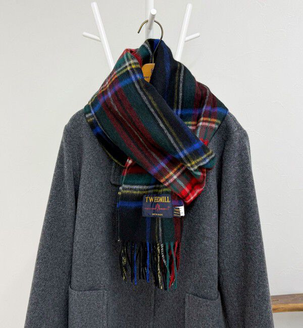 fredy emue「【TWEED MILL/ツイードミル】ウールチェックストール48」|ストール|ブラック系その他