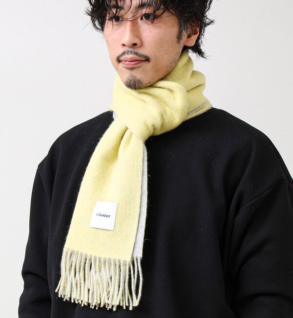 GLOSTER「【カシミヤブレンド】ウールリバーシブルソリッドマフラー」|マフラー|