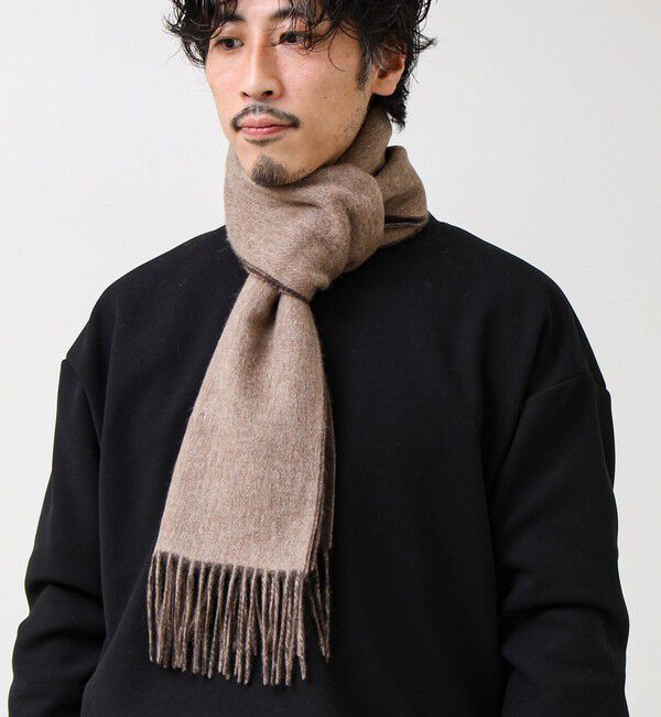 GLOSTER「【カシミヤブレンド】ウールリバーシブルソリッドマフラー」|マフラー|