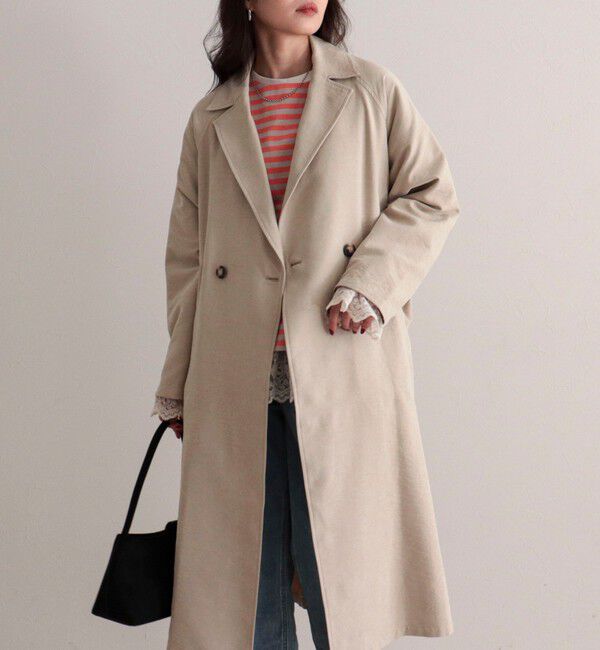 fredy emue「スウェードライクピーチコート」|トレンチコート|