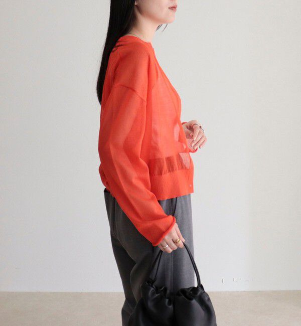 fredy emue「刺繍入りシアーニットカーディガン」|カーディガン|