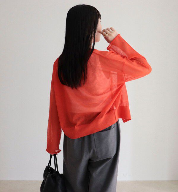 fredy emue「刺繍入りシアーニットカーディガン」|カーディガン|