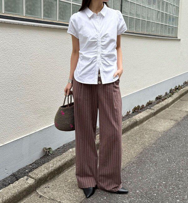 fredy emue「フロントギャザーちび袖ブラウス」|シャツ・ブラウス|