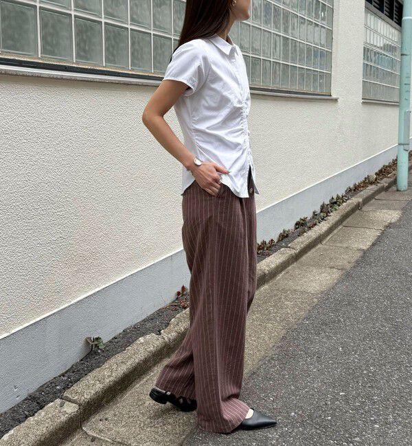 fredy emue「フロントギャザーちび袖ブラウス」|シャツ・ブラウス|