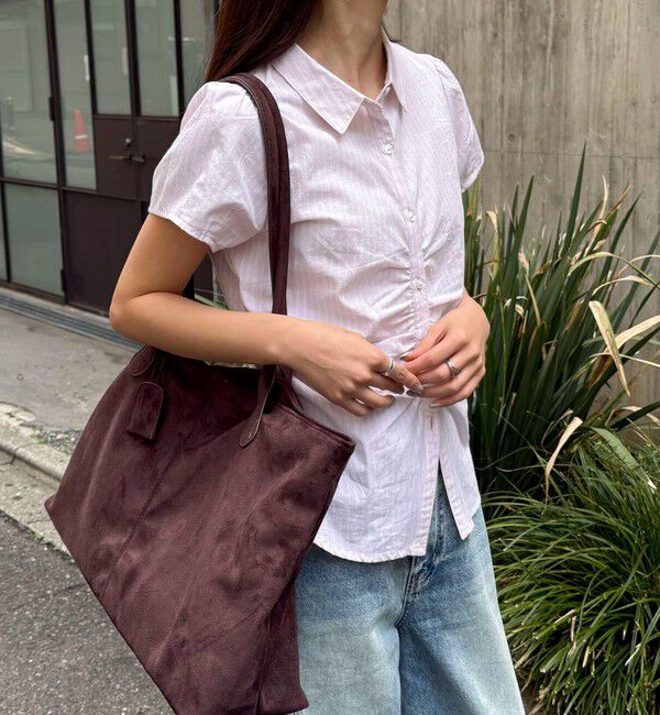 fredy emue「フロントギャザーちび袖ブラウス」|シャツ・ブラウス|