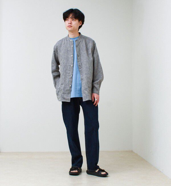 GLOSTER「【リネン100％】バンドカラーシャツ」|シャツ・ブラウス|