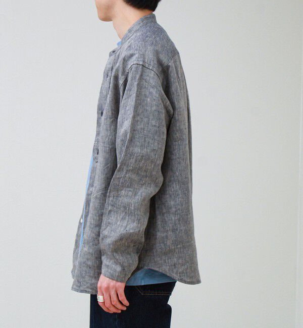 GLOSTER「【リネン100％】バンドカラーシャツ」|シャツ・ブラウス|