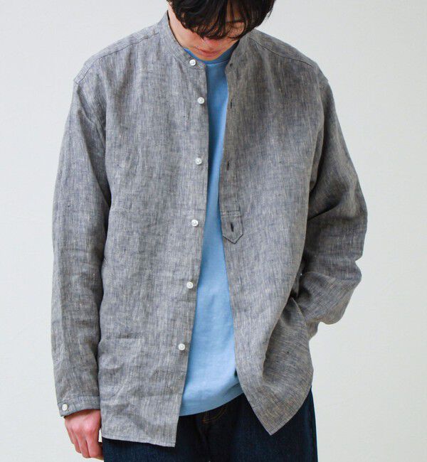 GLOSTER「【リネン100％】バンドカラーシャツ」|シャツ・ブラウス|