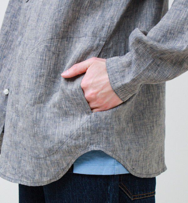 GLOSTER「【リネン100％】バンドカラーシャツ」|シャツ・ブラウス|