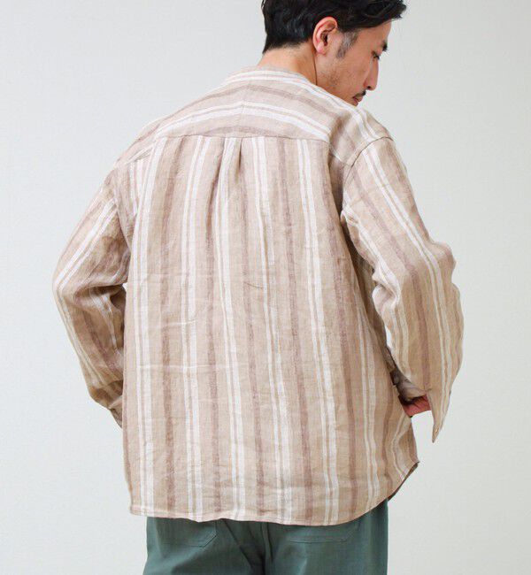 GLOSTER「【リネン100％】バンドカラーシャツ」|シャツ・ブラウス|