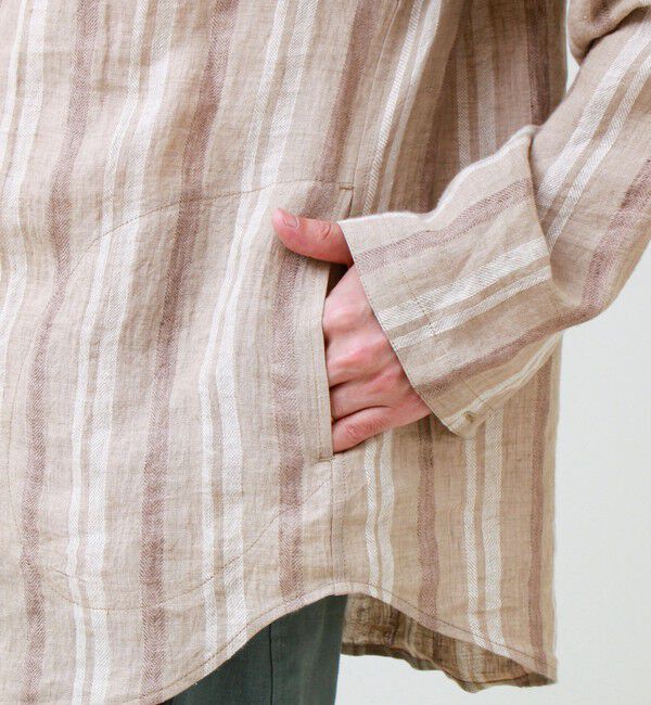 GLOSTER「【リネン100％】バンドカラーシャツ」|シャツ・ブラウス|