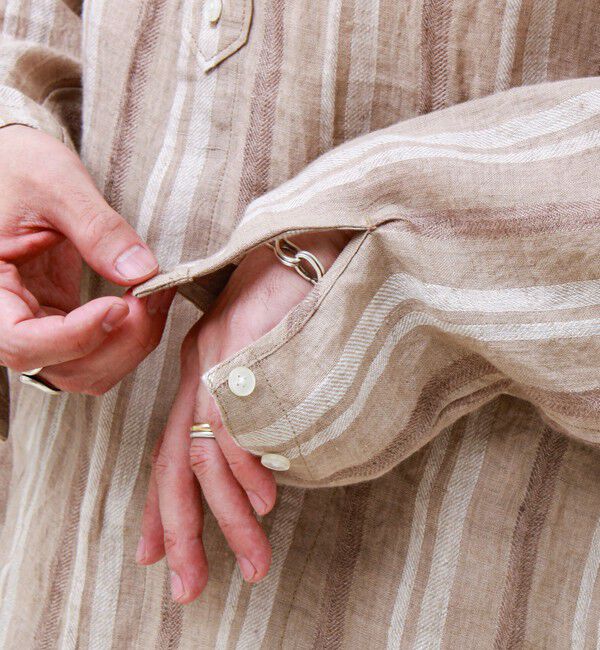 GLOSTER「【リネン100％】バンドカラーシャツ」|シャツ・ブラウス|