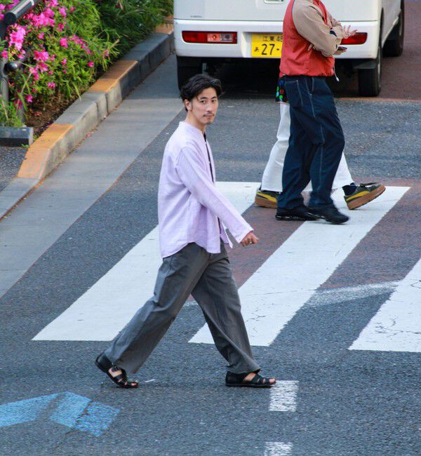 GLOSTER「【リネン100％】バンドカラーシャツ」|シャツ・ブラウス|