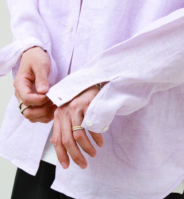 GLOSTER「【リネン100％】バンドカラーシャツ」|シャツ・ブラウス|