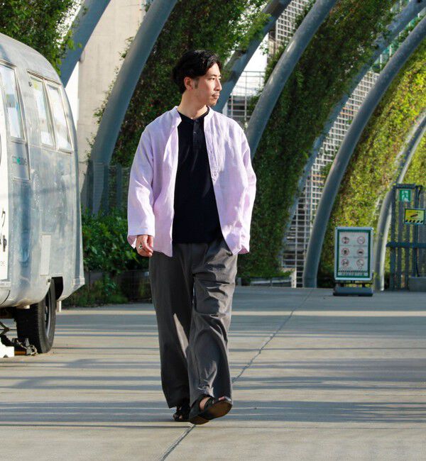 GLOSTER「【リネン100％】バンドカラーシャツ」|シャツ・ブラウス|