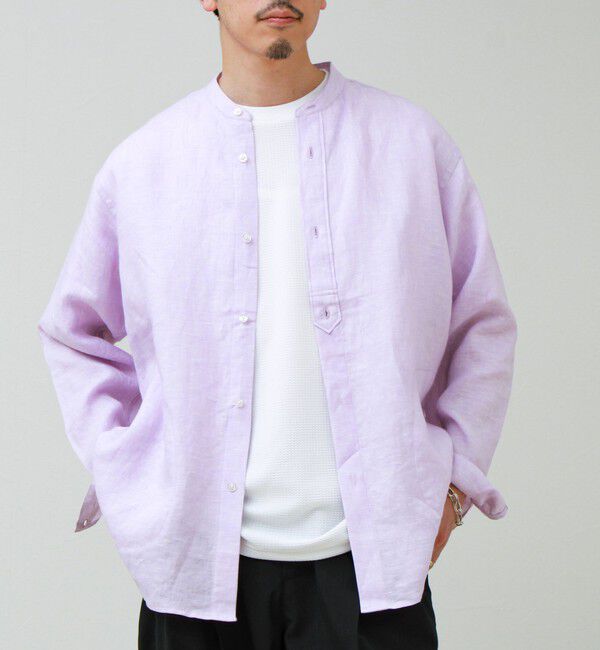 GLOSTER「【リネン100％】バンドカラーシャツ」|シャツ・ブラウス|