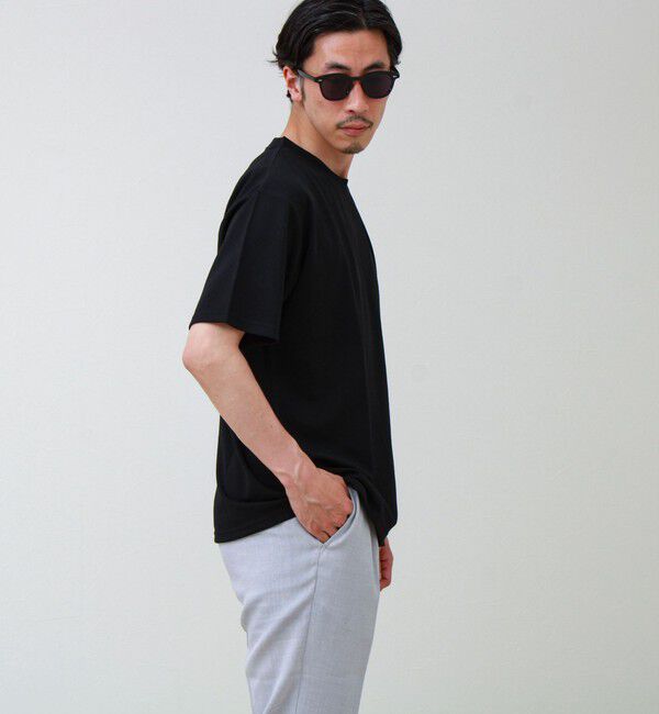 GLOSTER「【無地見えで差がつく】斜めフクレジャガードTシャツ」|Tシャツ・カットソー|