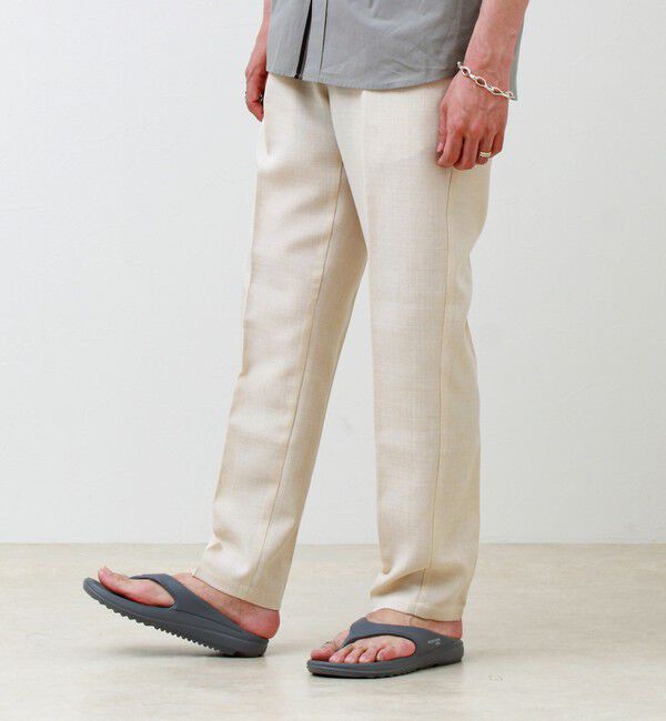 GLOSTER「【セットアップ対応】リネンライクキャンバスパンツ」|チノ|ベージュ
