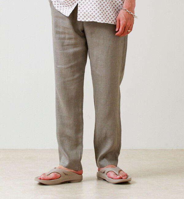 GLOSTER「【リネン100％/夏の定番】リネンイージーパンツ」|チノ|グレーベージュ